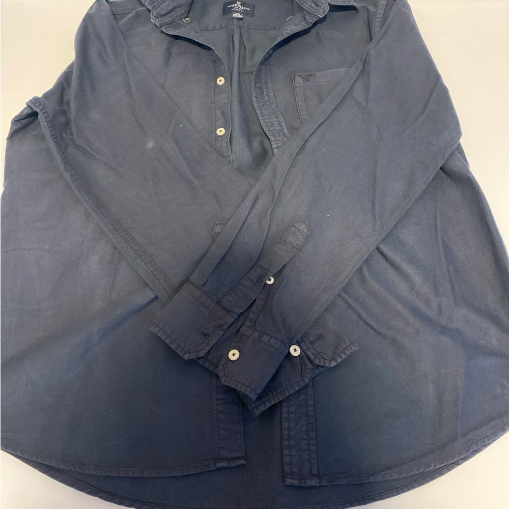 American Eagle Outfitters Navy Casual Button Down Shirt